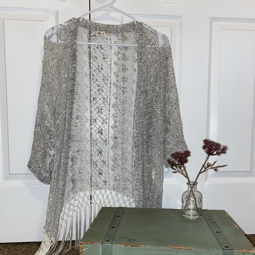 Hollister XS/S gray/shear cardigan.